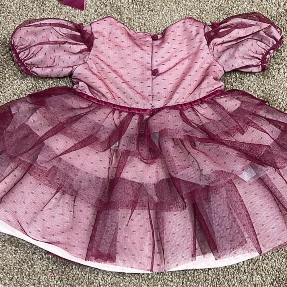 JANIE AND JACK dot tiered tulle dress with shoes and accessories 6-12 MONTHS - Picture 3 of 5